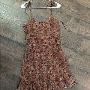 Brown Snake Print Dress